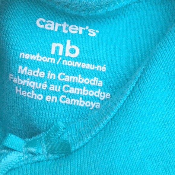 Carter’s Newborn Onesie Teal Baby Girl - Picture 2 of 8